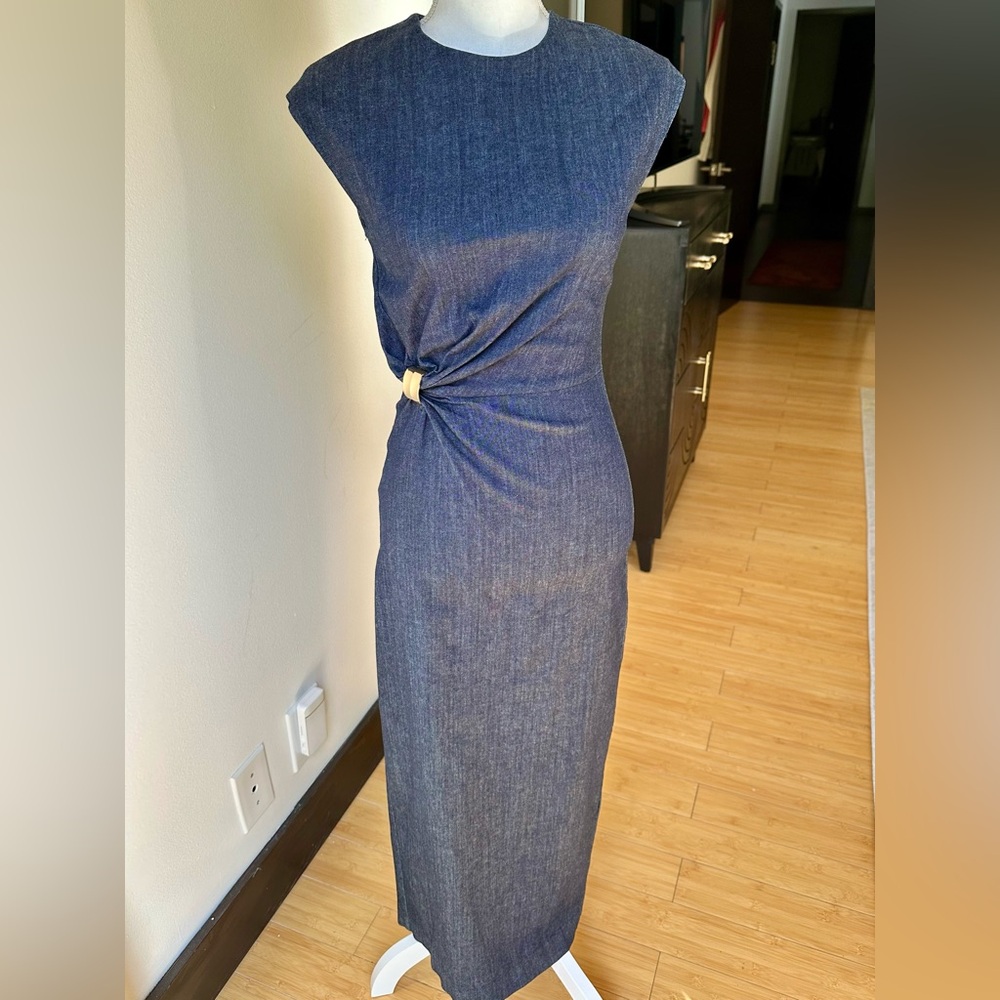 🔥FINAL MARKDOWN 🔥 Zara Denim Dress w Gold Accent, NWT